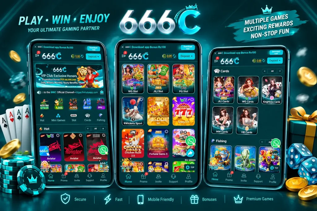 666C Game home interface showing games, promotions, deposit and wallet options