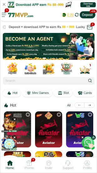 77MVP Game mobile gaming interface