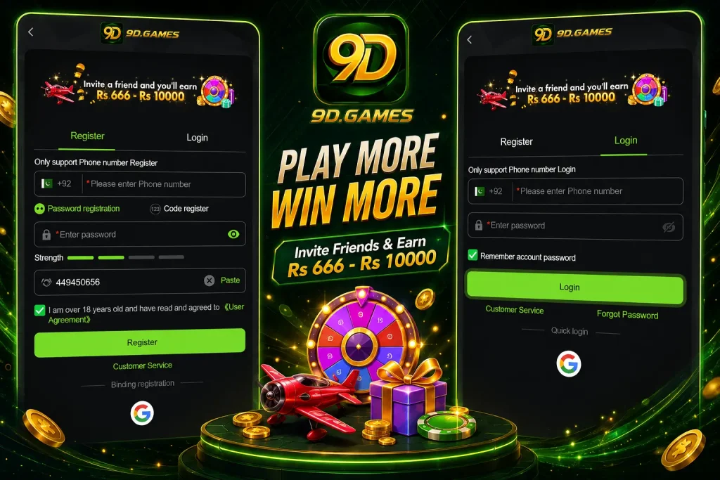 9D Game deposit screen with JazzCash