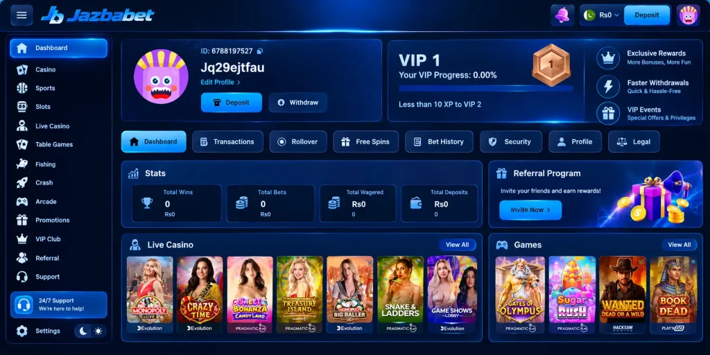 Jazbabet Game high resolution gaming interface