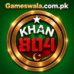 KHAN 804 logo with Gameswala.com.pk text on green background